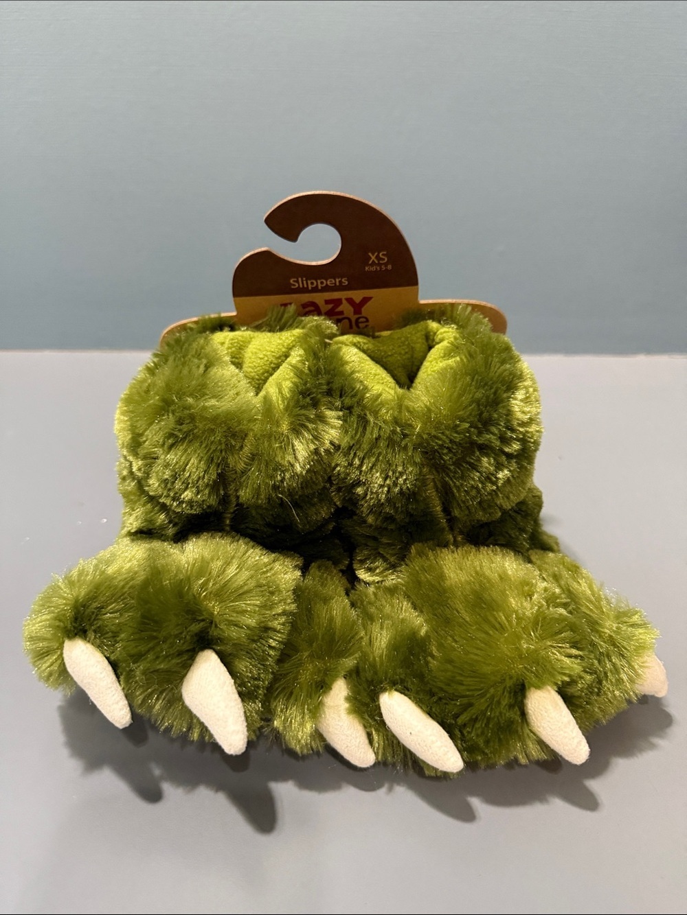 Lazy One Green Dino Paw Slippers